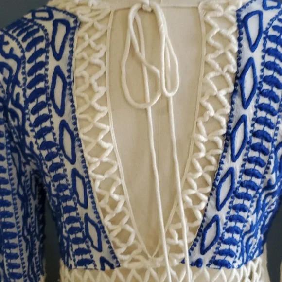 Free People Blue and Cream Mini Dress - Picture 10 of 13